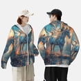 thumbnail image 4 of Vsdgher Chandail à Capuchon pour Adultes à Imprimé de Cheval Blanc de Lac Forestier, Maillot Dermoprotecteur pour Hommes Femmes, Chandails de Pêche à Manches Longues avec Protection Solaire pour Course Athlétique Natation - Grand, 4 of 7