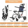 thumbnail image 2 of Ultralight Transport Wheelchair, Folding Portable Boarding Travelling Wheelchair with Hand Brake, Wheelchairs for Adults,Folding Wheelchairs， Trolleys for Elderly Aircraft Travel, 2 of 7