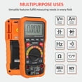 thumbnail image 3 of Lepmerk High-Precision TRMS Multimeter with Analog Bar Display - Orange PM8250 Multimeter with True RMS, 6000 Count, Auto Range, Test Voltage/Current/Resistance/Capacitance/Frequency - ABS Material,, 3 of 6