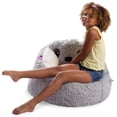 thumbnail image 4 of Posh Creations Cute Soft Bean Bag Chair for Kids, Furry, 2.5ft, Large, Animal - Grey Sloth, 4 of 6
