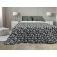 thumbnail image 1 of Grey and White Comforter & Sham Bedding Set, Abstract Leaves of Deciduous Trees Modern Monochrome Design, 3 pcs Duvet Set Microfiber Filling Quilt, 5 Sizes, Charcoal Grey and White, by Ambesonne, 1 of 4