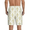 thumbnail image 3 of Easygdp White And Gold Geometry Men's Short Pajama Pants, Sleep Shorts, Household Pants, Casual Pants with Pockets - Medium, 3 of 9