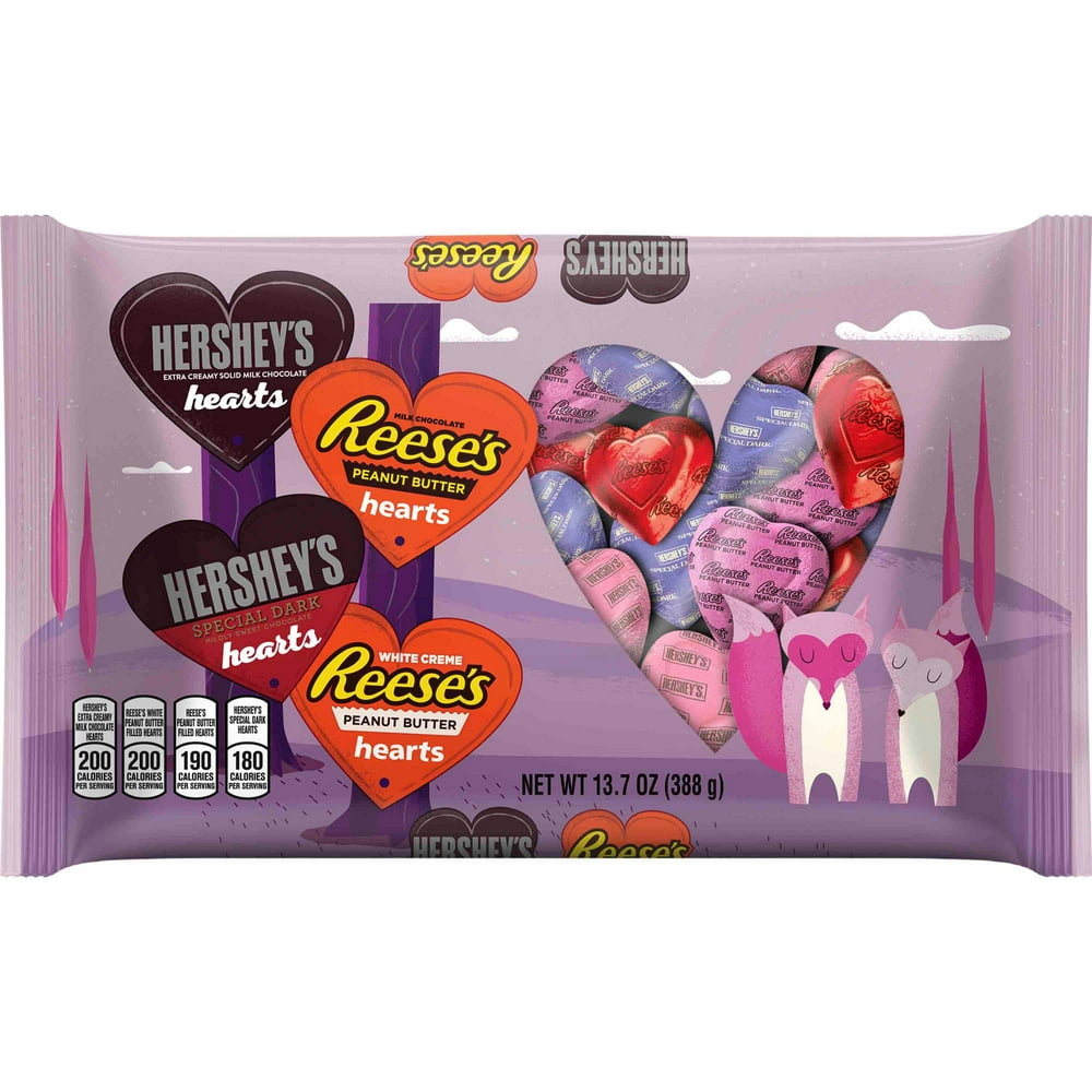 Hershey Valentine's Hearts Assortment Chocolate Candy, 13.7 Oz