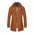 thumbnail image 5 of Txeol Men's Wool Blend Winter Coats Warm Trench Coat with Detachable Scarf Single Breasted Overcoat with Pockets 2025,Brown,M, 5 of 10