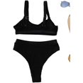 thumbnail image 2 of Women's Textured High Waisted Swimwear Bikini Set Bathing Suit, 2 of 4