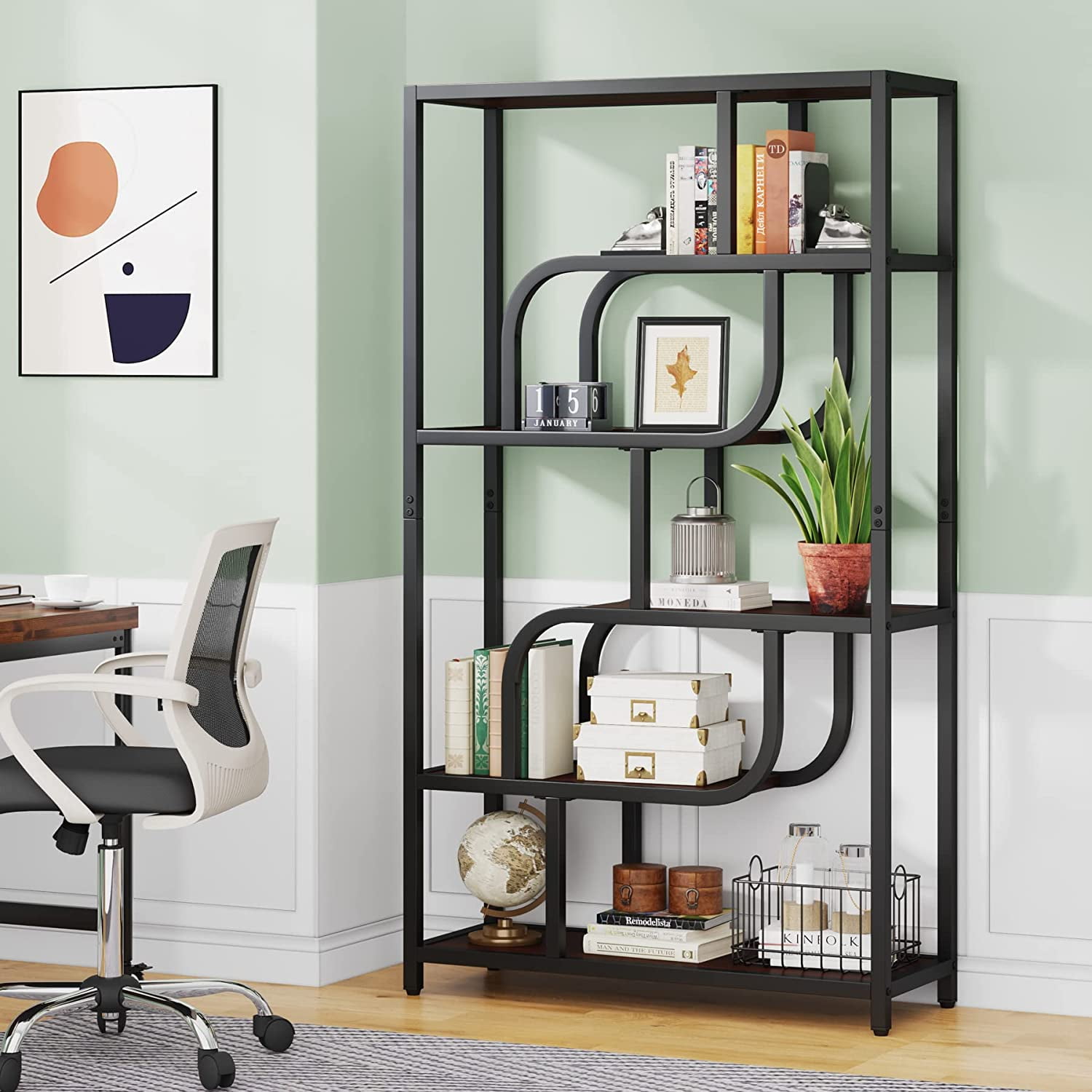 Tribesigns 6 Tier Open Bookcase, 70.9" Tall Book Shelves Storage Display Rack for Home Office