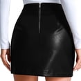 thumbnail image 6 of Kcocoo Women's Comfortable Fashion Basic High Waist Faux Leather Bodycon Mini Pencil Skirt PU Black S, 6 of 9