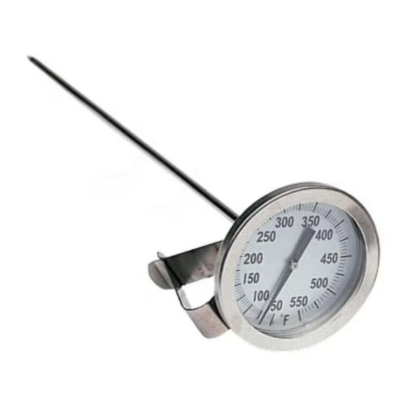 Camp Chef DFT12 Heavy Duty 12-Inch Thermometer - Analog Readout, Clips Easily to Pots, Measures up to 550°F