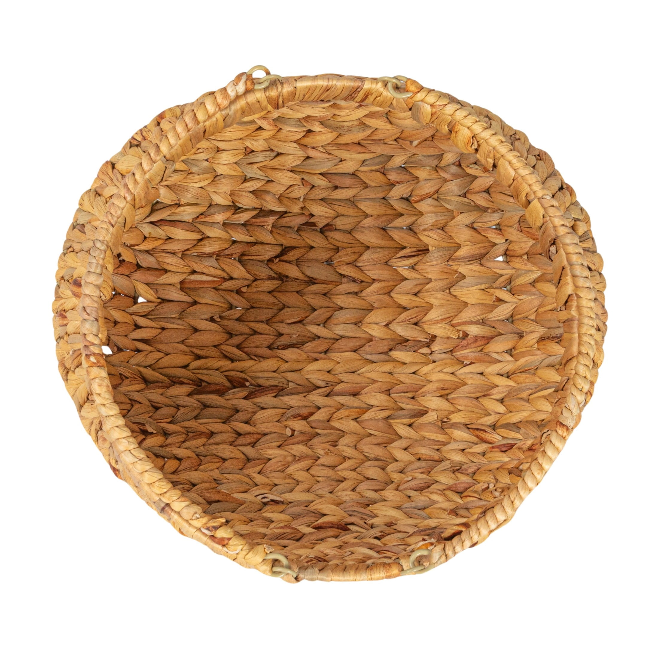 Household Essentials Water Hyacinth Handwoven Flower Basket Set, Natural, Set of 2