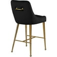 thumbnail image 2 of Meridian Furniture Owen 28"H Velvet Bar Stool in Black (Set of 2), 2 of 5