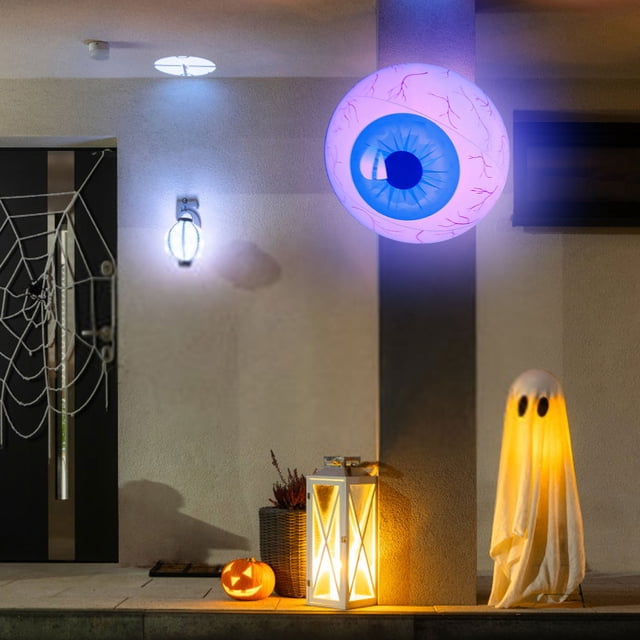 YIMWNYI Halloween Eyeball Inflatable Decoration, Luminous Color Changing, Outdoor Indoor Party Decor, LED Lights, Fun Festive Atmosphere