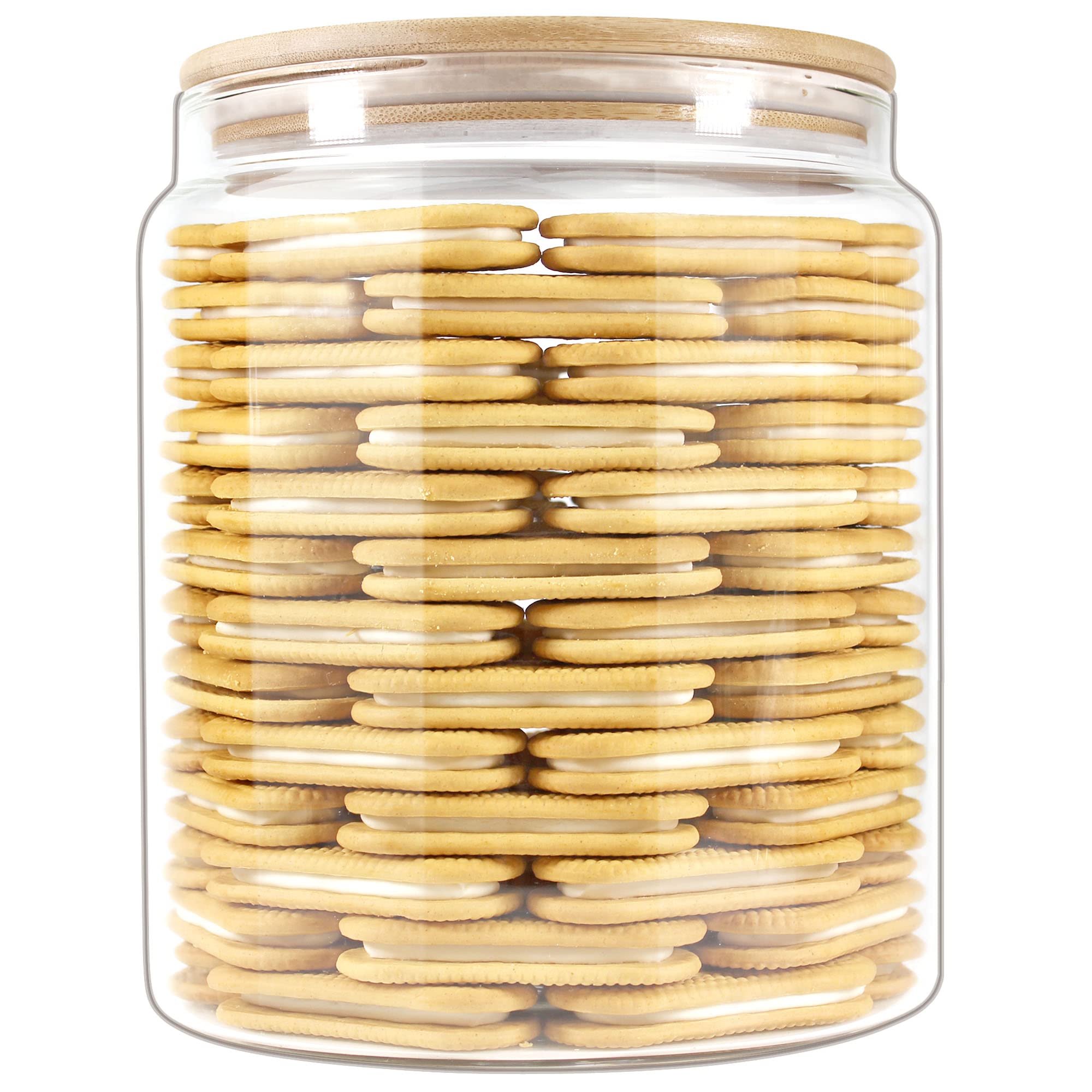 Glass Jars with Bamboo Lids, Glass Food Jars and Canisters Sets, Glass