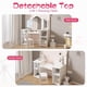thumbnail image 1 of Historyli Tocador 2 en 1,tocador de princesa con luz táctil,espejo triple desmontable,estantes abiertos,juego de maquillaje de madera con silla para niñas,color blanco, 1 of 7