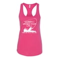 thumbnail image 2 of Wild Bobby, Missed Your Call Fishing Line Joke Fishing Ladies Racerback Tank Top, Raspberry, Large, 2 of 3