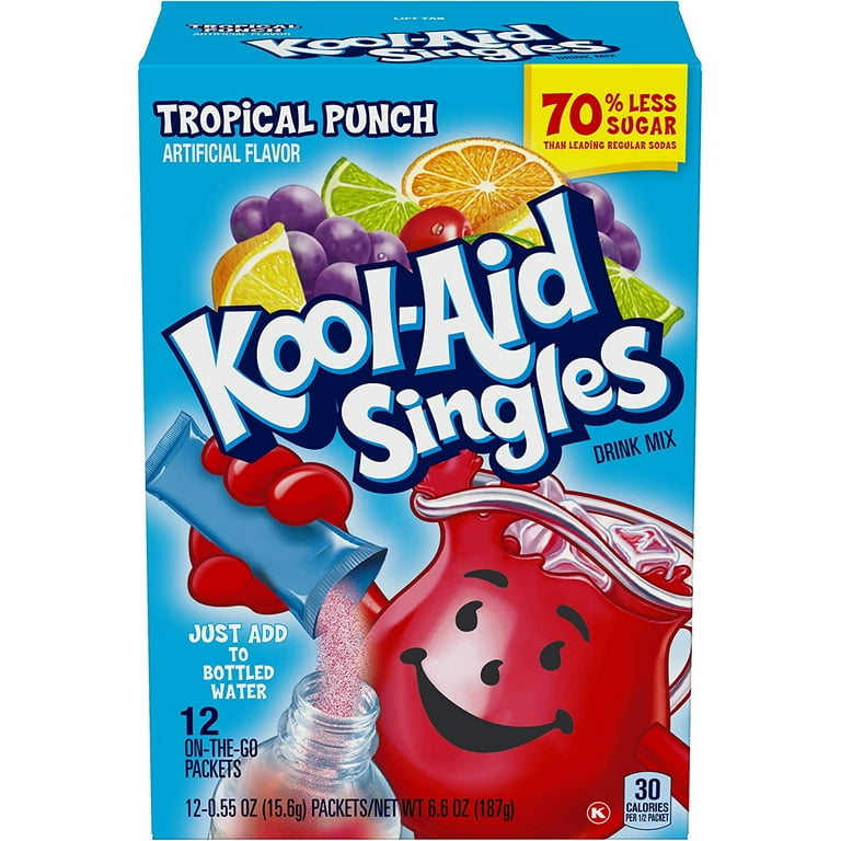 Kool-Aid Singles Drink Mix, Tropical Punch, 0.55 OZ Packets, 12