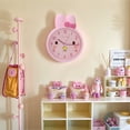 thumbnail image 2 of Unique Bargains 1pc Cute Bunny Face 3D Rabbit Wall Clock 13" x 10" x 1.5" Pink, 2 of 5