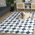 thumbnail image 5 of SAFAVIEH Santa Clara Elwyn Checkered Polyester Machine Washable Area Rug, Ivory/Grey Black, 6' x 6' Square, 5 of 13