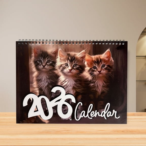 2026 Wall Calendar with Cats, Monthly Planner Jan 2026–Dec 2026, 8.3" x 11.3", Bright Colors, Thick Paper, Decorative Calendar