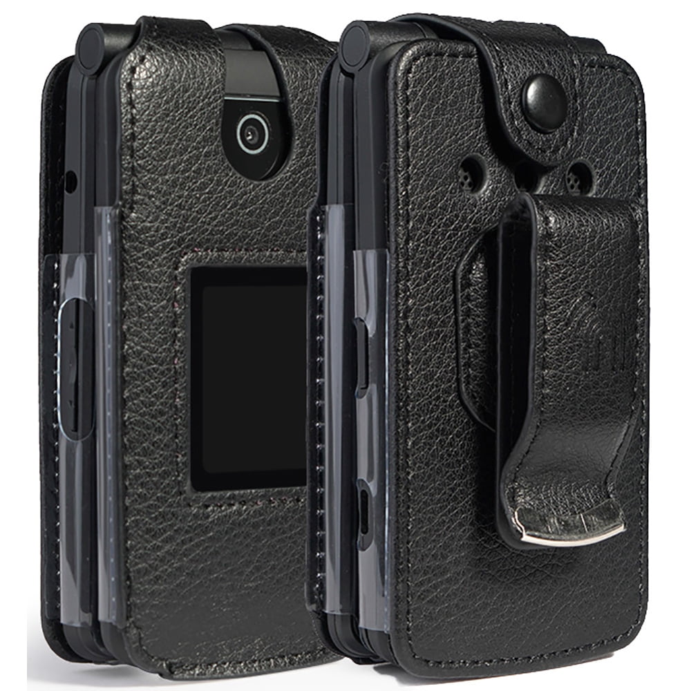 Case for Coolpad Snap Phone, Nakedcellphone [Black Vegan Leather] Form