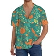 thumbnail image 3 of Honeii 's Fall Forest Squirrel for men's short-sleeved button-up collared shirt featuring a pocket, perfect for beach vacations, and travel adventures., 3 of 5