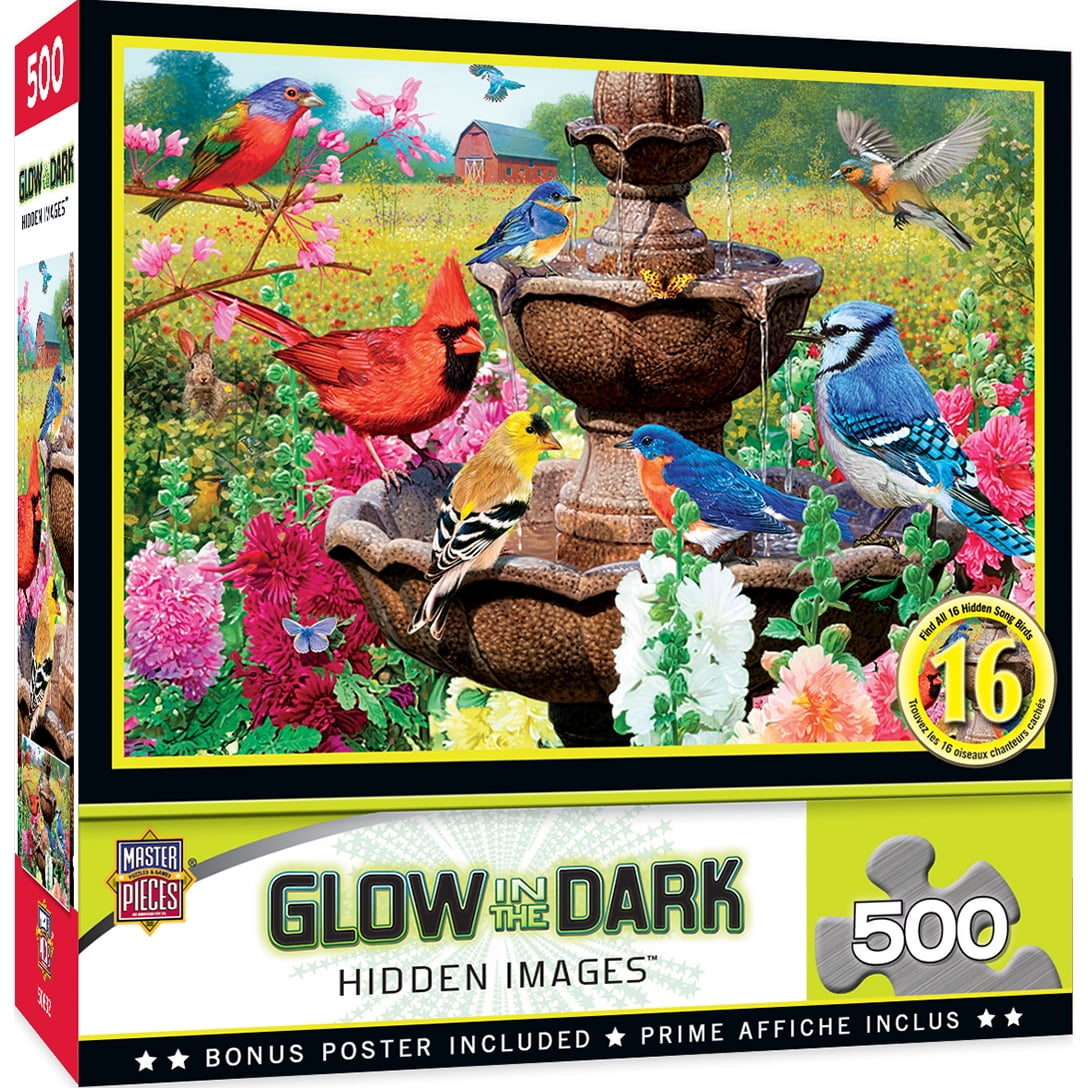 Garden of Song 550pc Puzzle for sale online MasterPieces Hidden Images Glow in The Dark