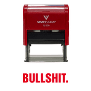 Vivid Stamp Bullshit. Self Inking Rubber Stamp (Red Ink) - Large