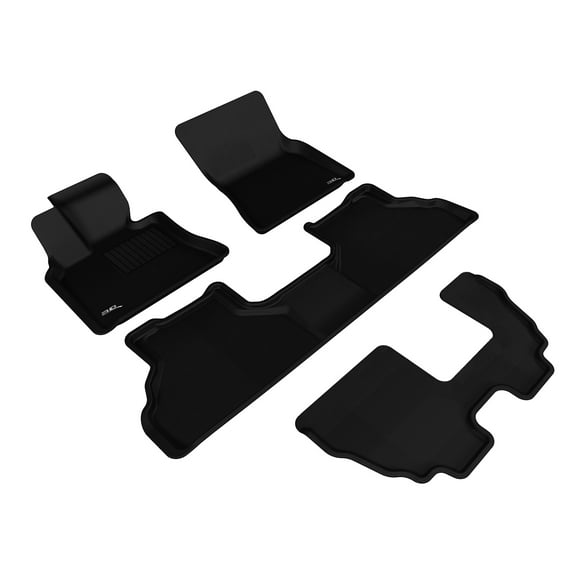 3D MAXpider Custom Fit Kagu Floor Mat (Black) Compatible with BMW X5 (E70) 2007-2013 - Full Set