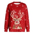 thumbnail image 6 of Womens Sweatshirts Christmas Cute Long Sleeve Reindeer Print Crewneck Pullover Sweatshirt Graphic Winter Loose Casual Xmas Women's Sweatshirt Red L, 6 of 6