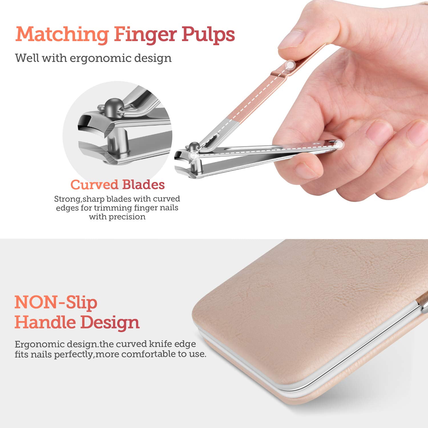 ILAZI 18Pcs Manicure Set Pedicure Kit Professional Portable Nail Art Tools Set with Case Nail Clippers Men and Women Nail Care
