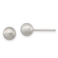 thumbnail image 1 of 925 Sterling Silver 6mm Stud Earrings Ball Button, 1 of 6
