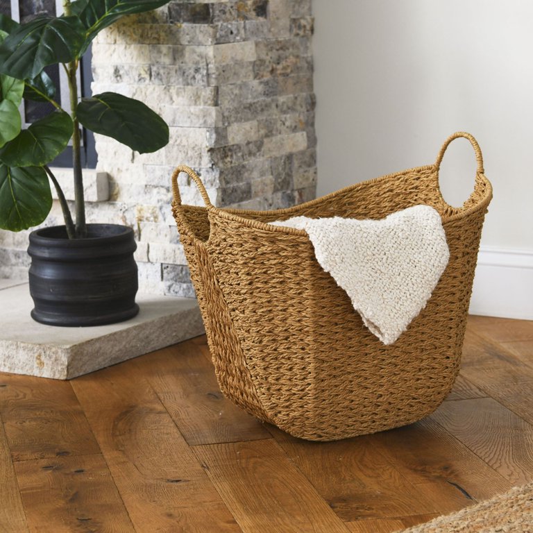 HBlife Wicker Baskets, Set of 3 Hand-Woven Paper Rope Storage