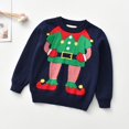 thumbnail image 2 of Otqutp Toddler Funny Christmas Sweater Long Sleeve Crewneck Boys Girls Knitted Sweaters Graphic Party Xmas Pullover for Kids, 2 of 9