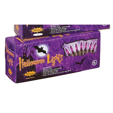 Halloween Decor Mini - 50 Orange Purple Halloween Mini Bulb String Lights Indoor Outdoor Incandescent