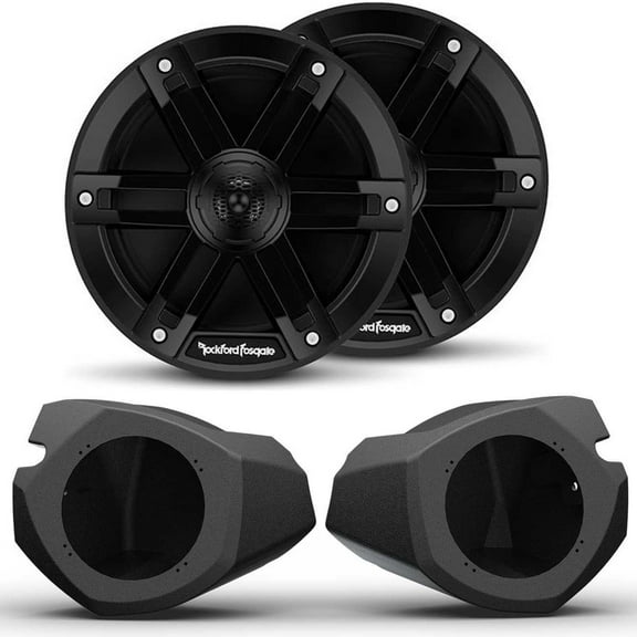 Rockford Fosgate M0-65B 6.5” Marine 2-Way System with RZR14-FSE 6.5" Front Speaker Enclosures Compatible With Select 14  RZR Models