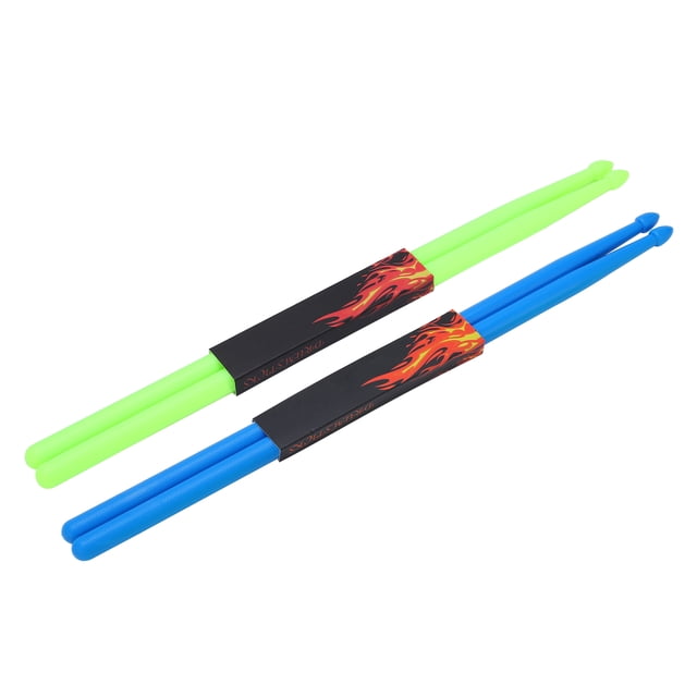 Baquetas de nailon 5A con mango granulado antideslizante para estudiantes y principiantes, 4 unidades