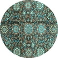 thumbnail image 1 of Ahgly Company Indoor Round Abstract Light Blue Modern Area Rugs, 7' Round, 1 of 4