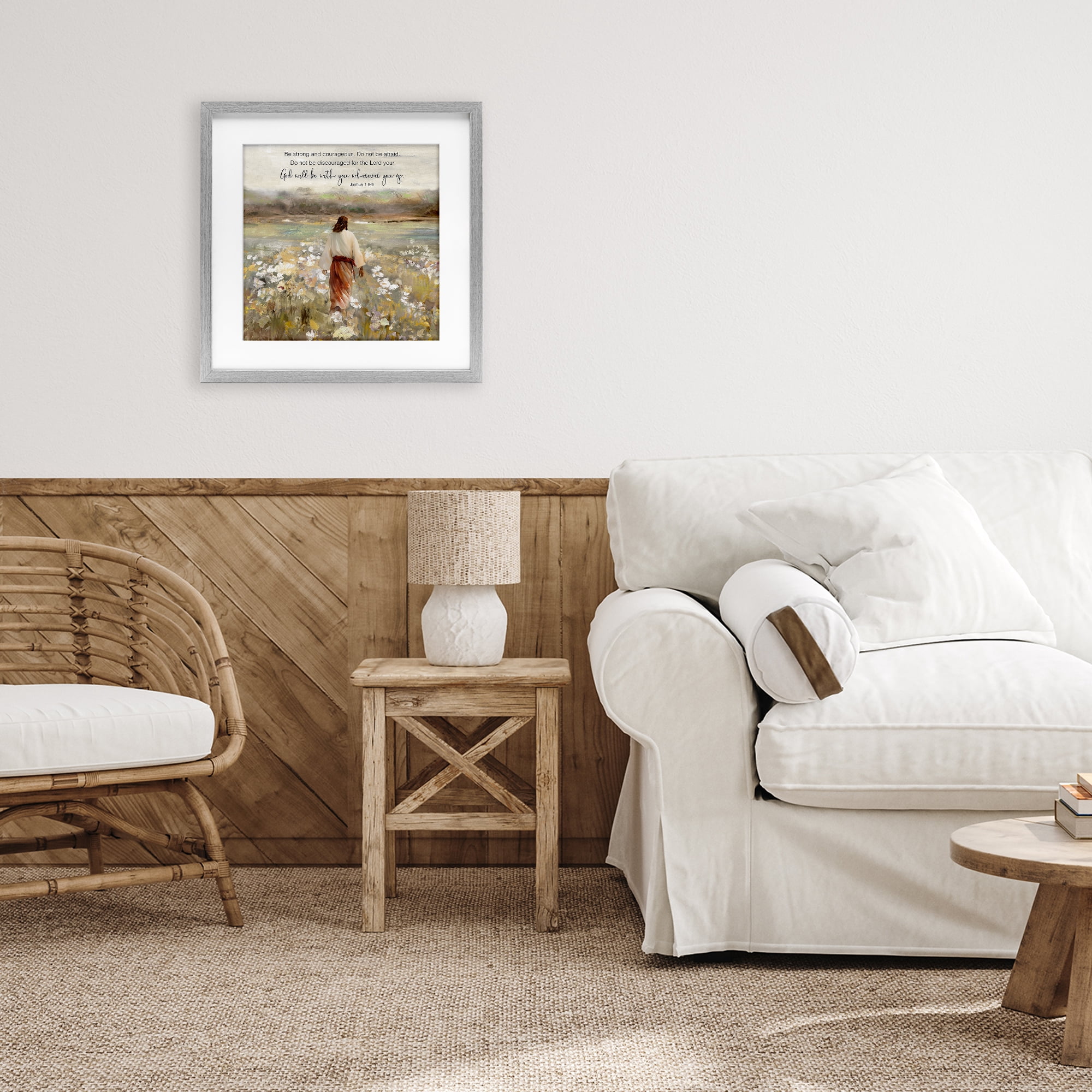 Stupell Industries God With You Wherever Gray Framed Print Under Glass, design by Sally Swatland