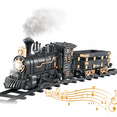 thumbnail image 1 of Electronic Train Set Under Christmas Tree with Spray, Lights & Sound, Classic Steam Train & Track Model Kit for Kids Ages 3-12 Gifts, 1 of 7
