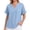 Light Blue, variant on Womens Short Sleeve V Neck T-Shirts Casual Cotton Linen Blend Tops with Pockets Oversized Relaxed Fit Summer Blouses