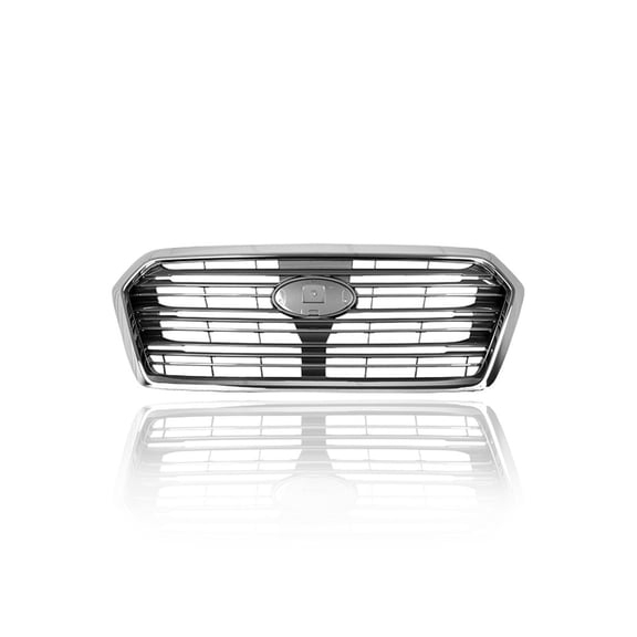 Grille - Compatible/Replacement for '19-22 Subaru Ascent Base/Premium/Limited - Main Upper, Chrome Frame, Silver Trim Insert, With Emblem Provision - 91121XC00A
