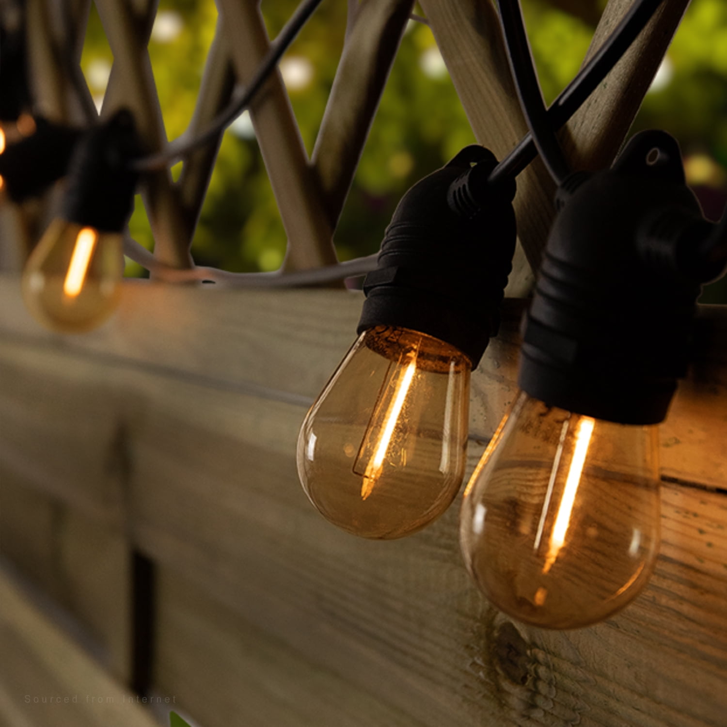 50 Pack S14 LED Bulb, Amber Warm Glass LED Replacement Bulbs, 2200K Amber String Lights, 0.7W E26 Base LED Light Bulbs, Non-Dimmable LED Filament Bulb