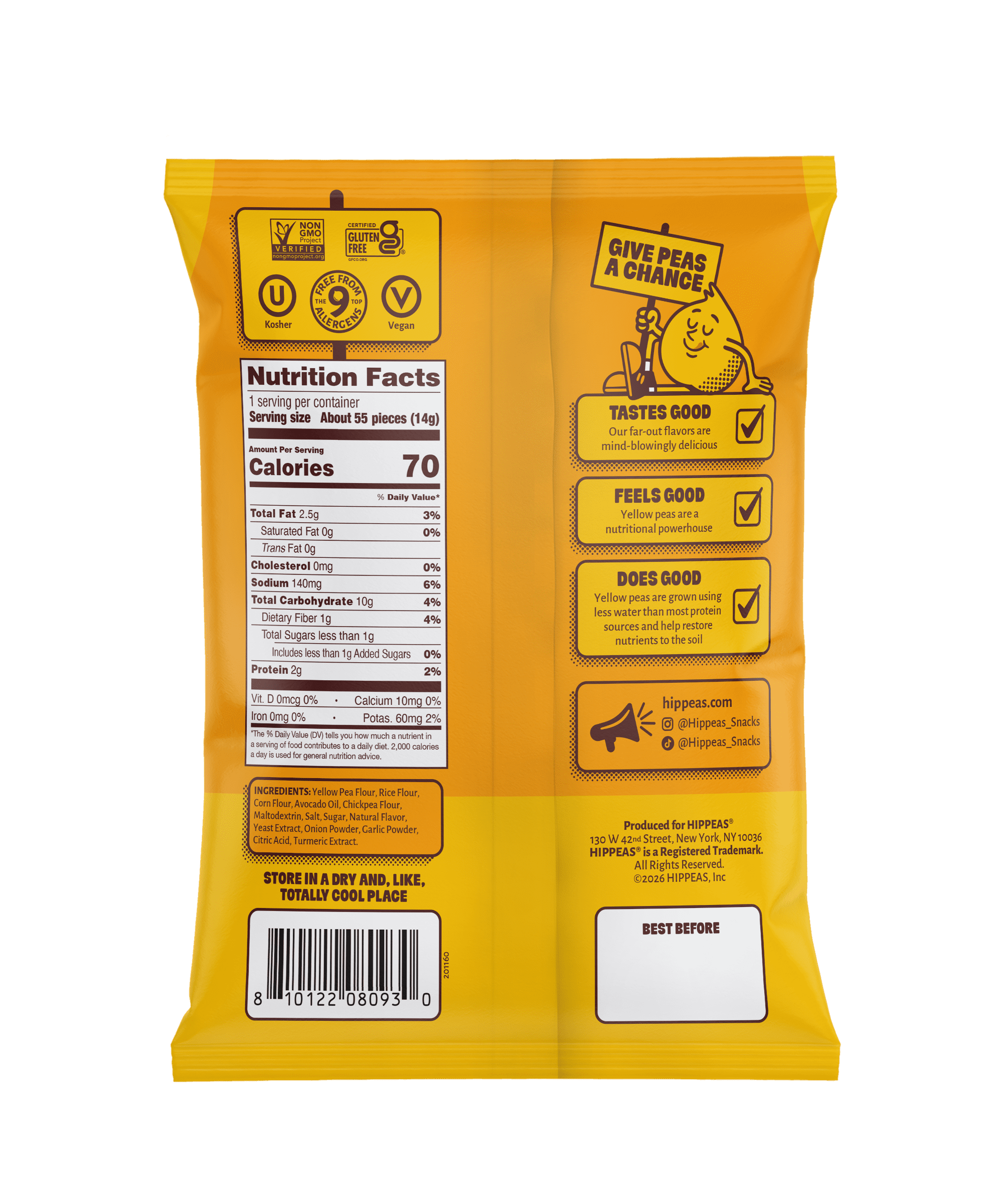 HIPPEAS Chickpea Pops, Cheezy Does It, Dairy Free, 3g Protein, 0.5 oz, 21 Count