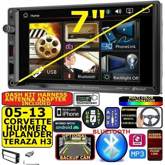 CHEVY CORVETTE HUMMER H3 BLUETOOTH USB AUX AM/FM CAR RADIO STEREO PACKAGE