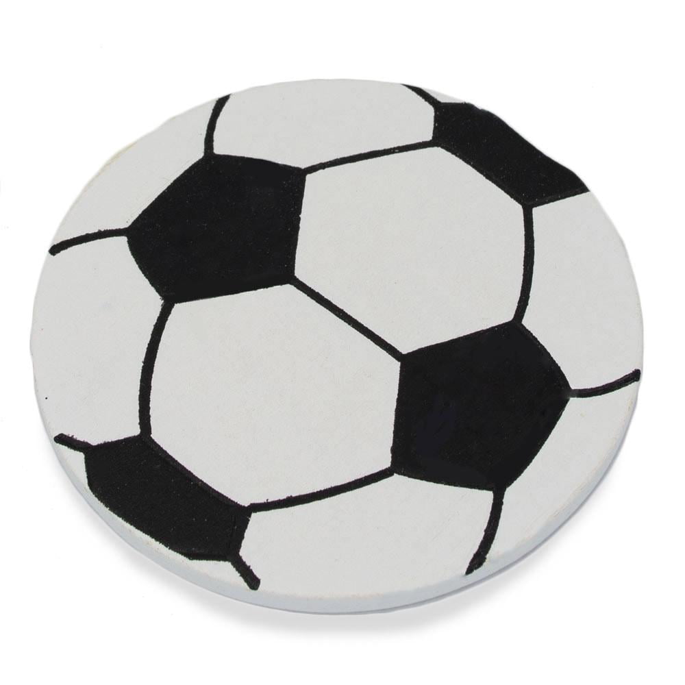 BestPysanky Finished Painted Wooden Soccer Ball Shape Cutout DIY Craft