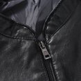 thumbnail image 3 of Clearance 2024! ZVNAΖH Men’s Faux Leather Jacket Cool Biker Jackets Vintage Stand Collar Lightweight Leather Outwear Coat, 3 of 5