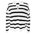 thumbnail image 7 of Krdevn Women's Casual Long Sleeve Striped T Shirt Crew Neck Basic Top Blouse for Daily Wear Fall Winter,Women's Tops, Tees & Blouses,Size:L, 7 of 7