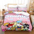 thumbnail image 1 of Sanrio Cartoon Style Digital Printing HelloKitt Pudding Dog Quilt Cover Bedding Three-piece Set Two-dimensional Home Furnishing, 1 of 6