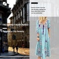 thumbnail image 3 of Vestido largo con estampado floral bohemio Cuello en V Cordón con cordones Ropa de manga larga Kearding AP000133-39B, 3 of 5