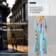 thumbnail image 3 of Vestido largo con estampado floral bohemio Cuello en V Cordón con cordones Ropa de manga larga tholdsy AP000133-39B, 3 of 5