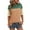 Green, variant on Annhoo Women's Half Sleeve Tops Fashion Color Block Crewneck Casual T-Shirts Cute Side Slit Knitted Tunics